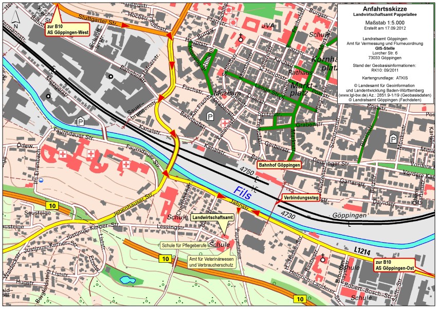 Stadtplanausschnitt Göppingen